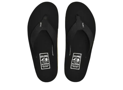 ISLAND SLIPPER Mariner Ultrasuede Thong Deck "Black" 20IG8202UN