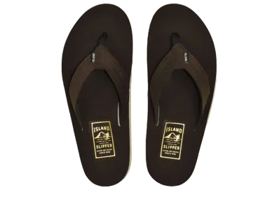ISLAND SLIPPER Mariner Ultrasuede Thong Deck "Espresso" 20IG8202UN