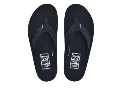 ISLAND SLIPPER Mariner Ultrasuede Thong Deck "Navy" 20IG8202UN