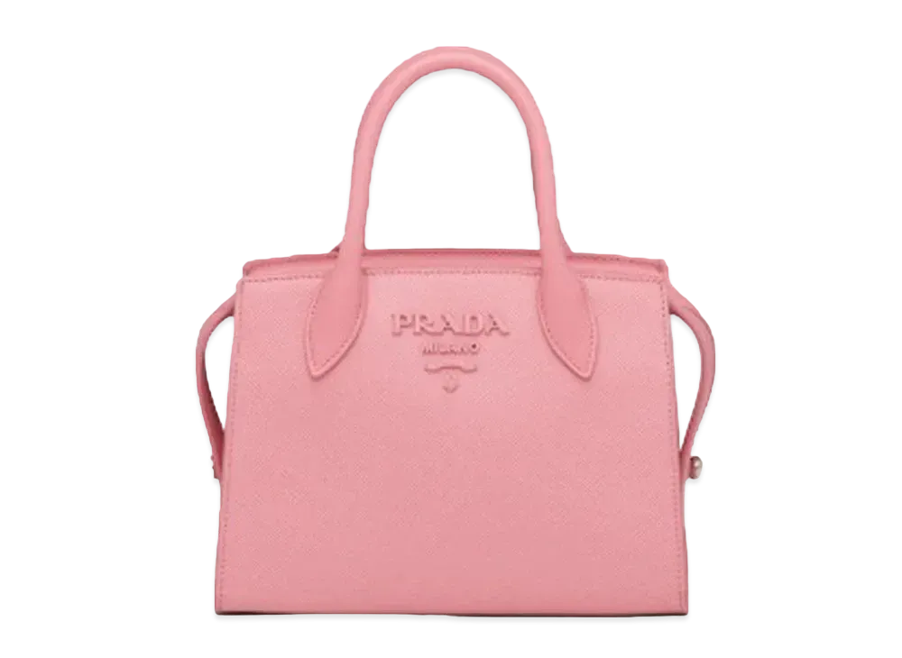 PRADA Saffiano Leather Monochrome Handbag "Pink"