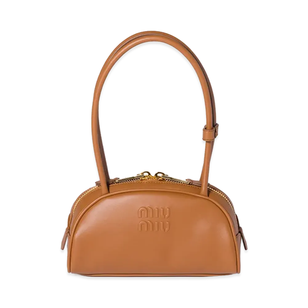 MIU MIU Beau Leather Bag "Cognac Brown"
