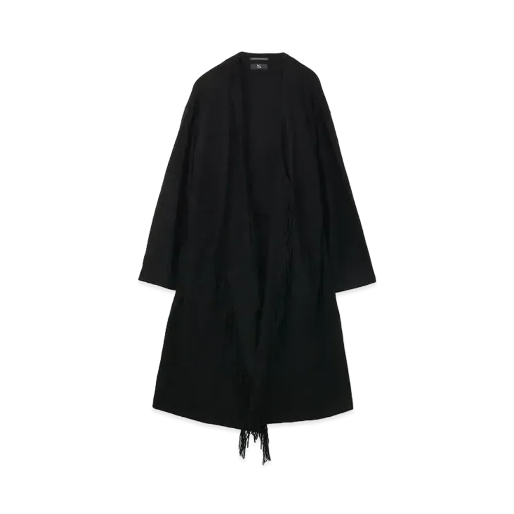Yohji Yamamoto Y's SHRINKAGE FRINGE ASYMME COAT "Black"