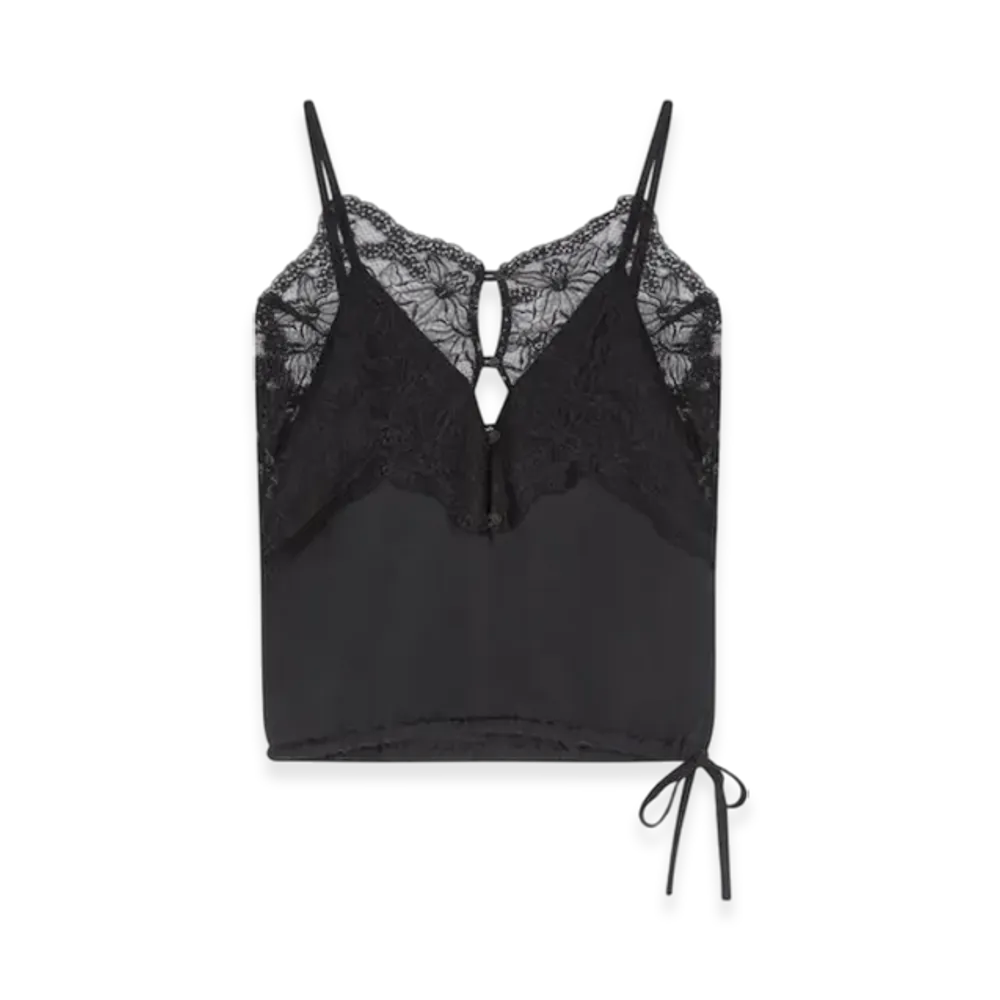 DRIES VAN NOTEN Women's Lace Tank Top "Black"