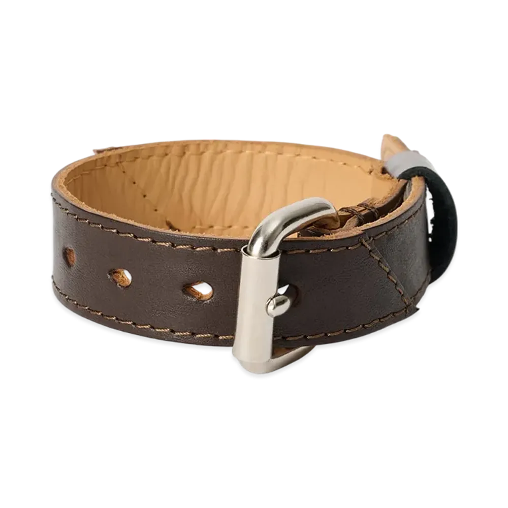 OUR LEGACY Cigarr Bracelet "Maduro Brown Cattle Hide"