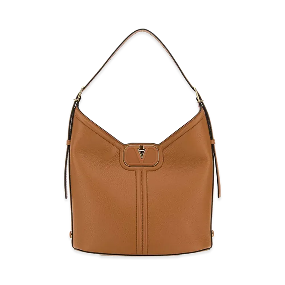 Valentino Women's Leather Vlogo Handbag "Camel"