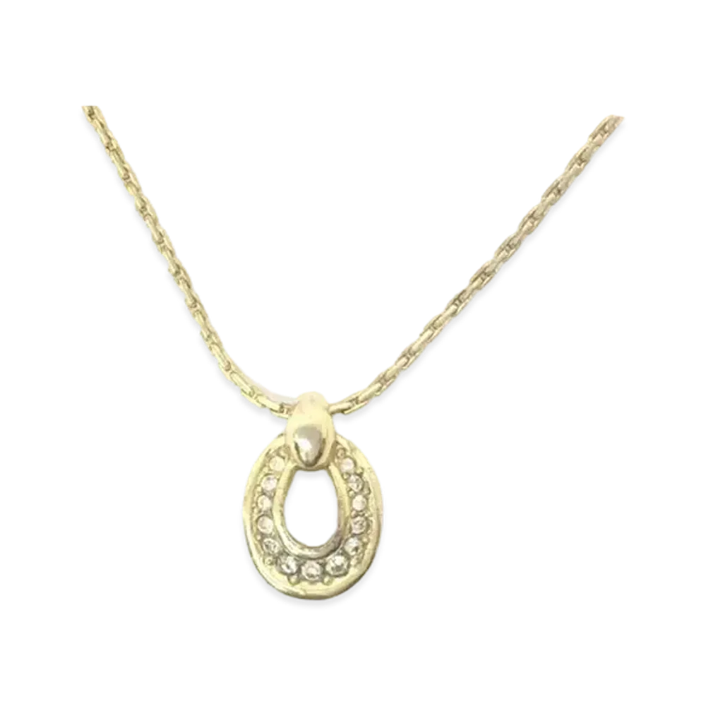 Dior Rhinestone Necklace "Gold"