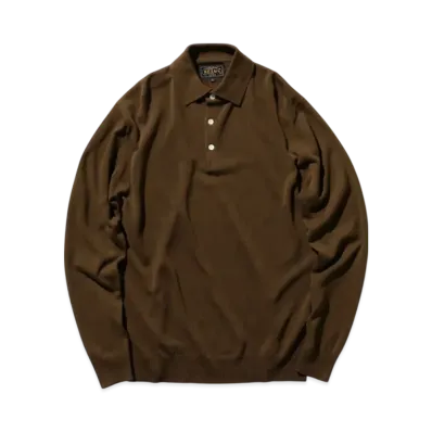 BEAMS Knit Polo 12G "Brown"