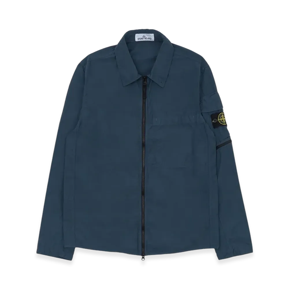Stone Island 10502 Naslan Light Garment Dyed Overshirt - 22SS "Avio Blue"