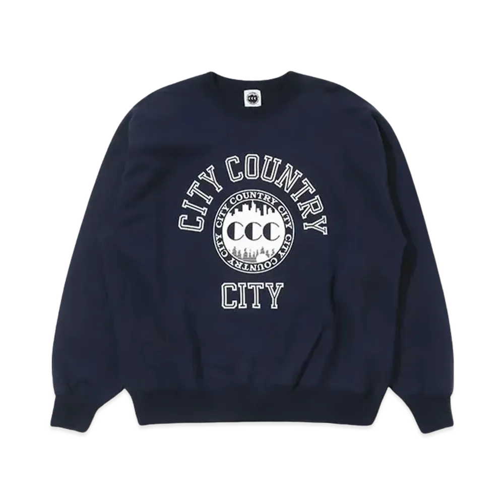CITY COUNTRY CITY COTTON SWEAT SHIRT_COLLEGE LOGO "NAVY"