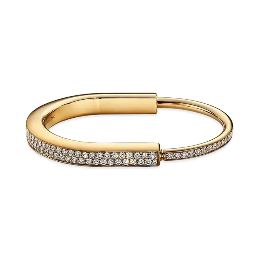 Tiffany & Co. Tiffany Lock Bangle With Full Pave Diamonds "Yellow Gold"