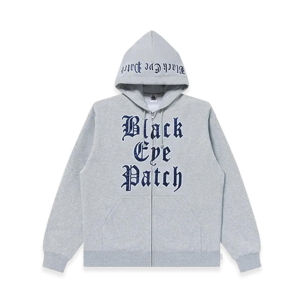 BlackEyePatch Stacked Oe Logo Zip Hoodie "Heather Gray"