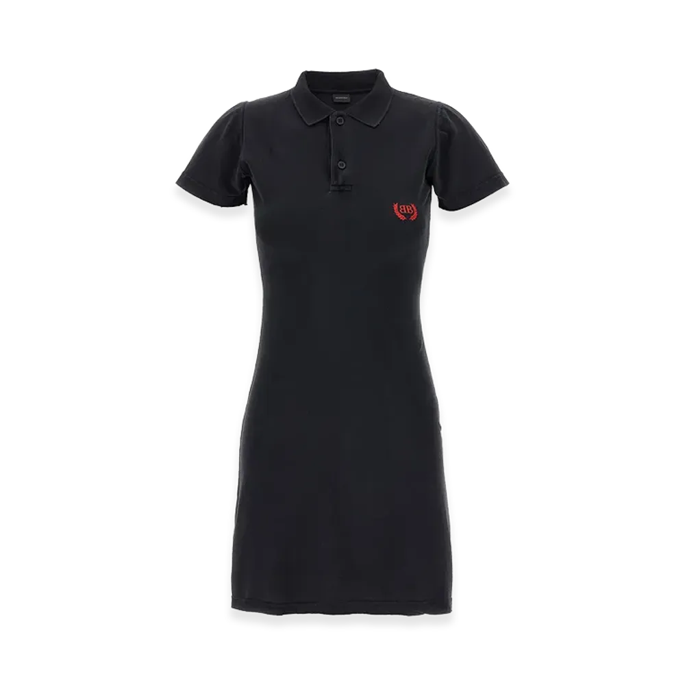 BALENCIAGA Women's 'Laurel Classic' Polo Dress "Black"