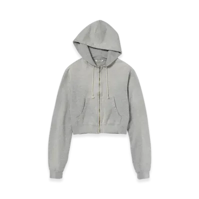 AURALEE Product Dyed Pima Light Sweat Zip Parka "Top Gray"