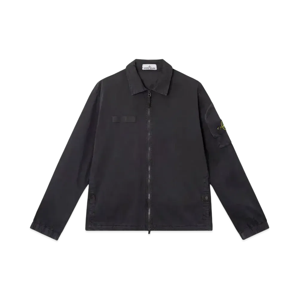 Stone Island 1200003 Organic Stretch Broken Twill Cotton Old Effect "Black"