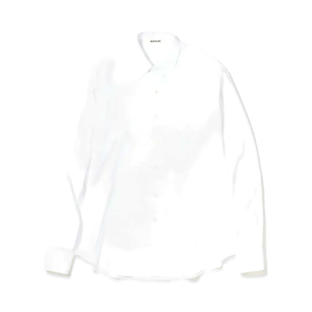 AURALEE WASHED FINX TWILL BIG SHIRTS "White"