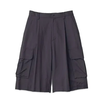 ssstein Silk Cupro Cargo Short Trousers "Dark Navy"