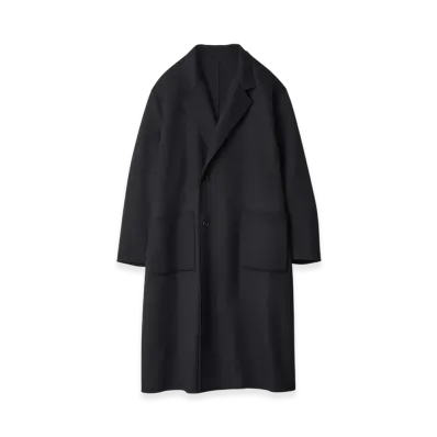 ssstein Wool/Cashmere Reversible Notch Lapel Coat "Black/Black"