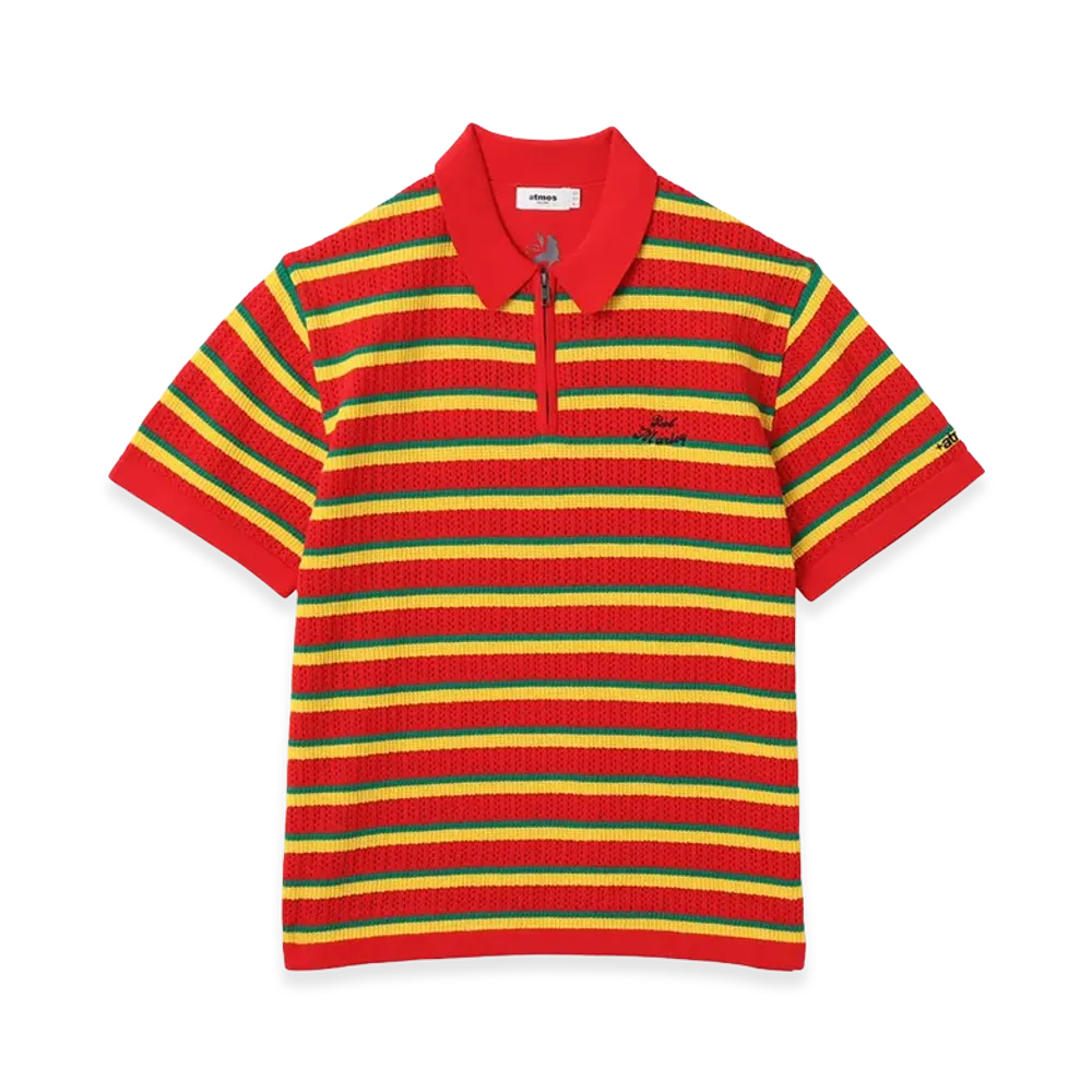 atmos x Bob Marley Jacquard Border Knit Polo "Orange"