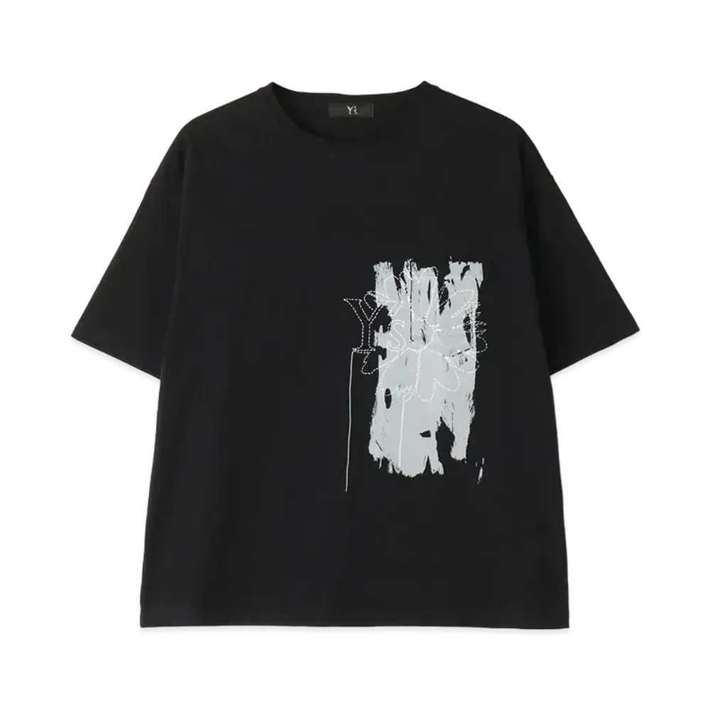 Yohji Yamamoto Y's -ONLINE EXCLUSIVE- Y's FLOWER T-SHIRT "Black"