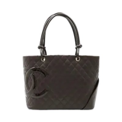 CHANEL Cambon Line Large Tote Bag GM "Dark Brown/Enamel"