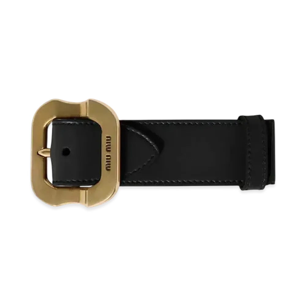 MIUMIU Leather Bracelet with Buckle "Black"