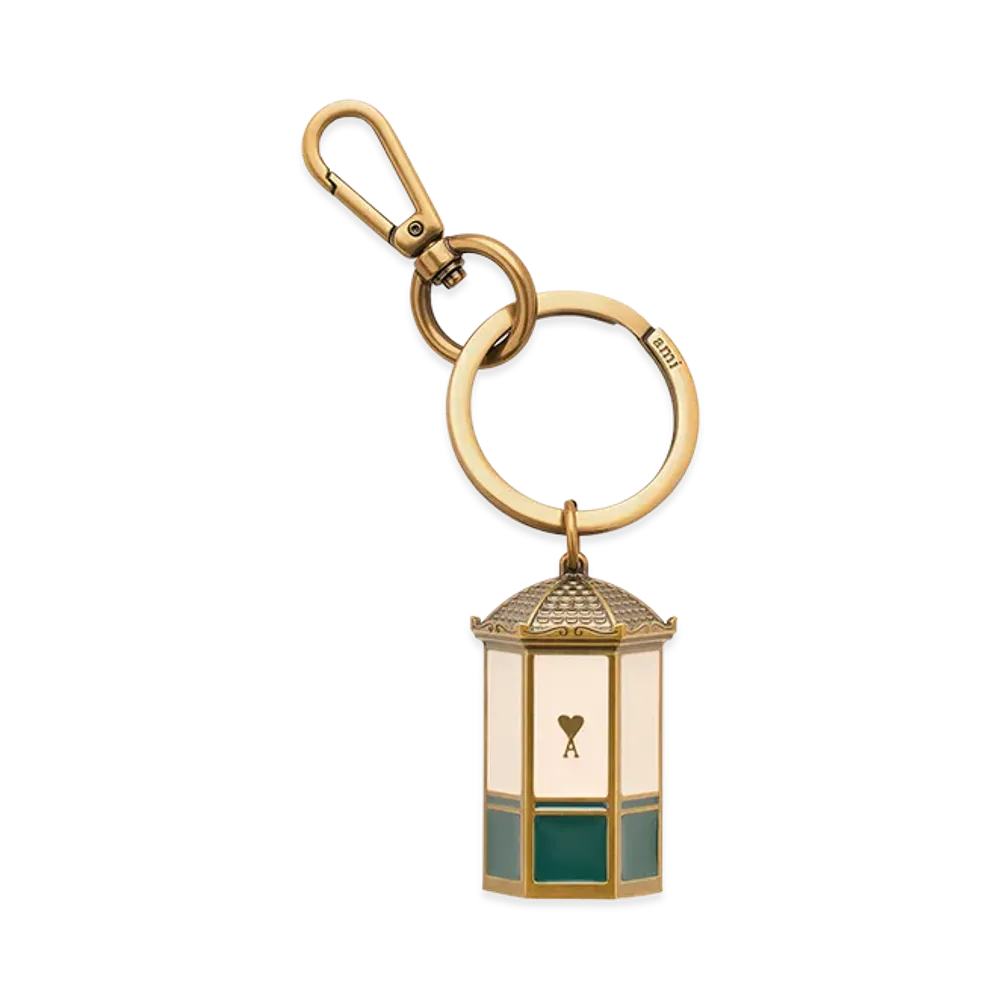 AMI PARIS Metal Ami De Coeur Kiosk Keyring "Gold"