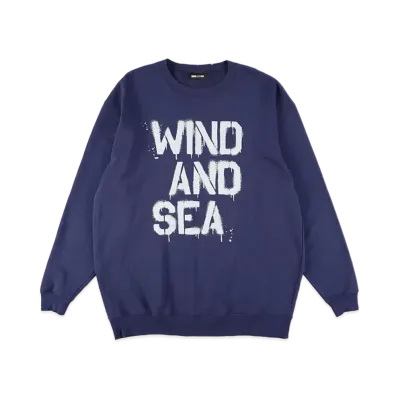 WIND AND SEA Spray Logo Crewneck Sweatshirt "Navy"