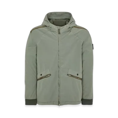 Stone Island 41631 David Light-TC with Micro Pile Fleece Hooded Jacket - 23FW "Sage Green"