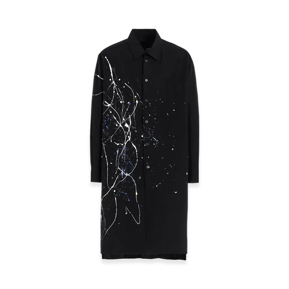S'YTE Cotton Broad Splash Painted Long Shirt "Black"