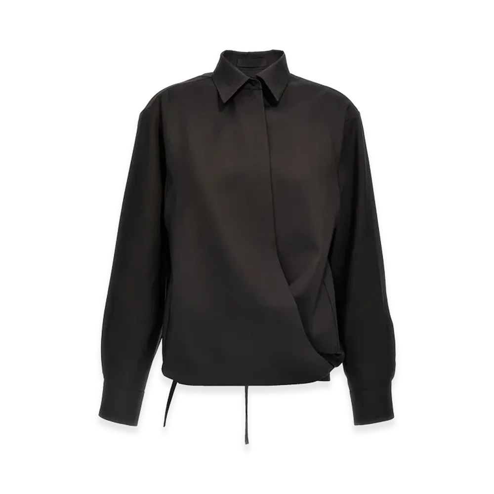 Valentino Women's Techno Light Wool Shirt "Black"