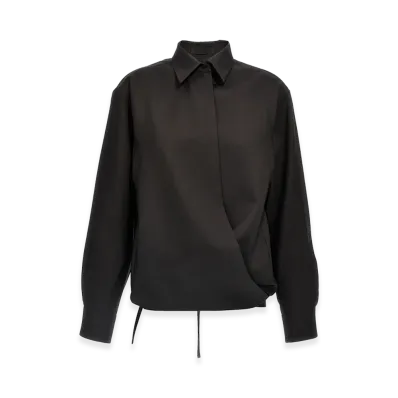 Valentino Women's Techno Light Wool Shirt "Black"