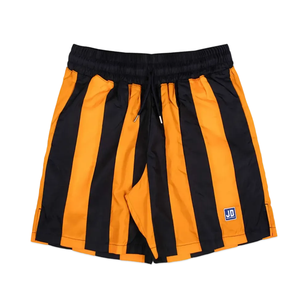 Just Don Vertical Stripes Shorts "Black/Orange"