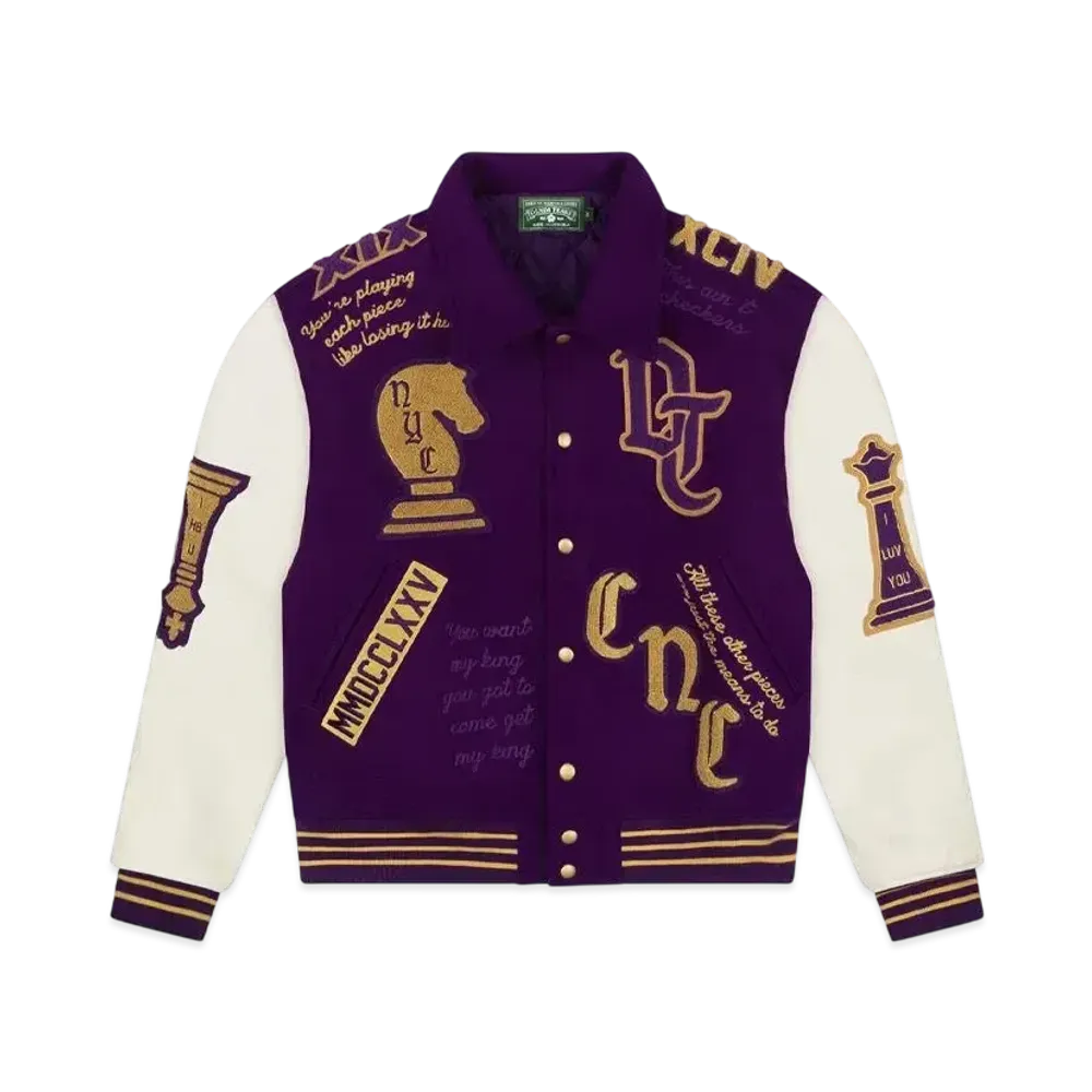 DENIM TEARS Grandmaster Varsity Jacket "Purple"