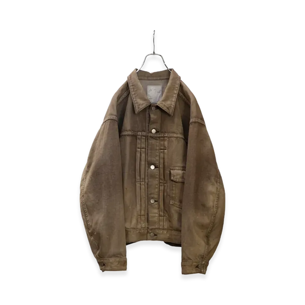 ANCELLM Aging Denim Jacket "Brown"
