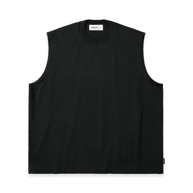 everyone High Gauge Cotton No Sleeve Tee Shirt "Black"