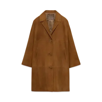 PRADA Women's Suede Coat "Brown"