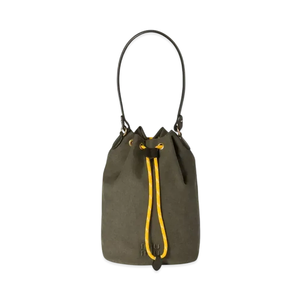 MIUMIU Gabardine Pouch "Olive Green/Yellow"