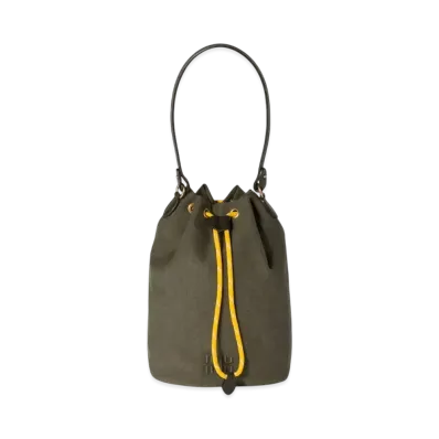 MIUMIU Gabardine Pouch "Olive Green/Yellow"