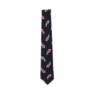 BEAMS Silk Tie Paisley Print "Navy"