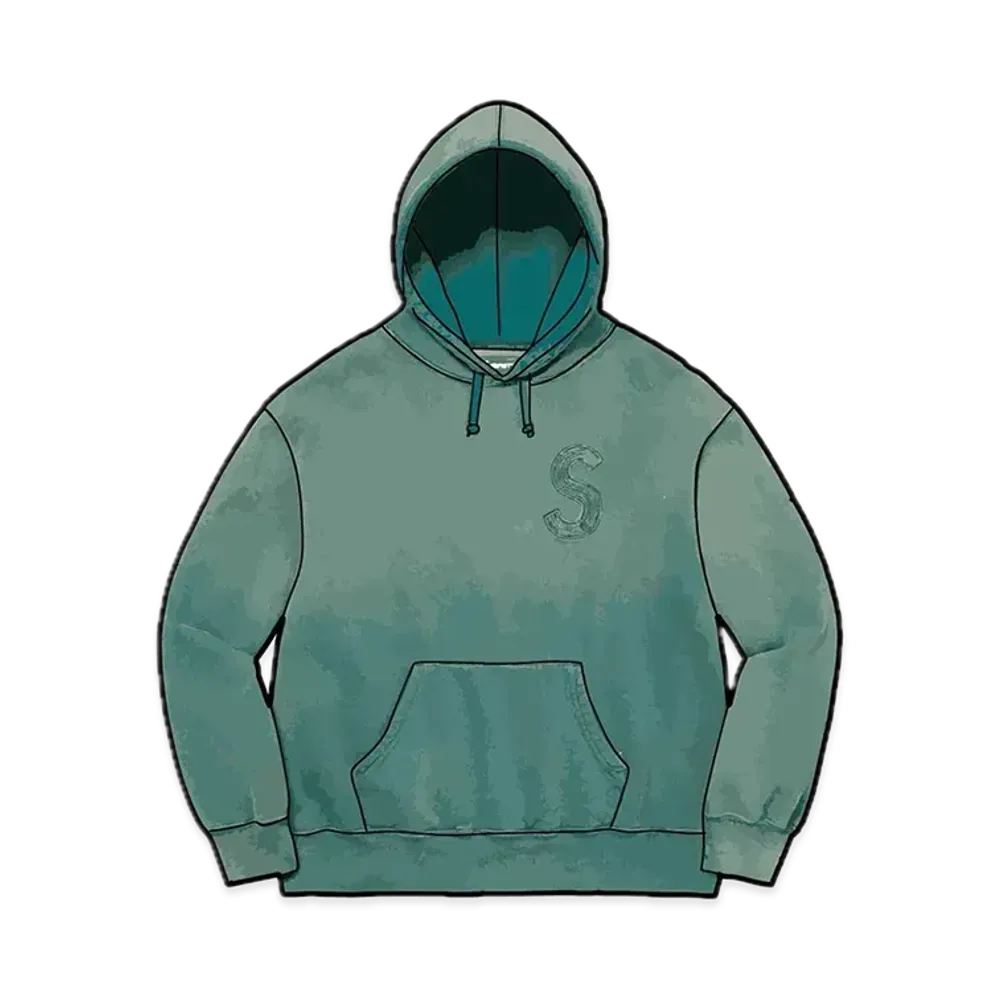 Supreme Overdyed S Logo Hooded Sweatshirt "Teal"