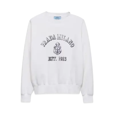 PRADA Women's Cotton Crew-Neck Sweatshirt "Blue"