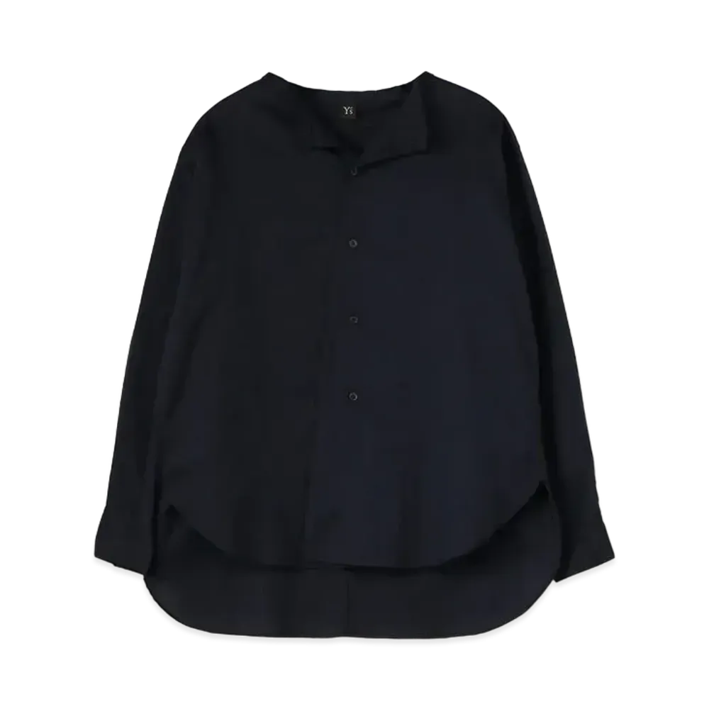 Yohji Yamamoto Y's C/ THIN TWILL CUTTING OUT COLLAR BLOUSE "Navy"