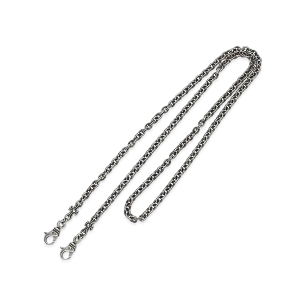 Chrome Hearts 2 Clip Mask Paper Chain "Silver"