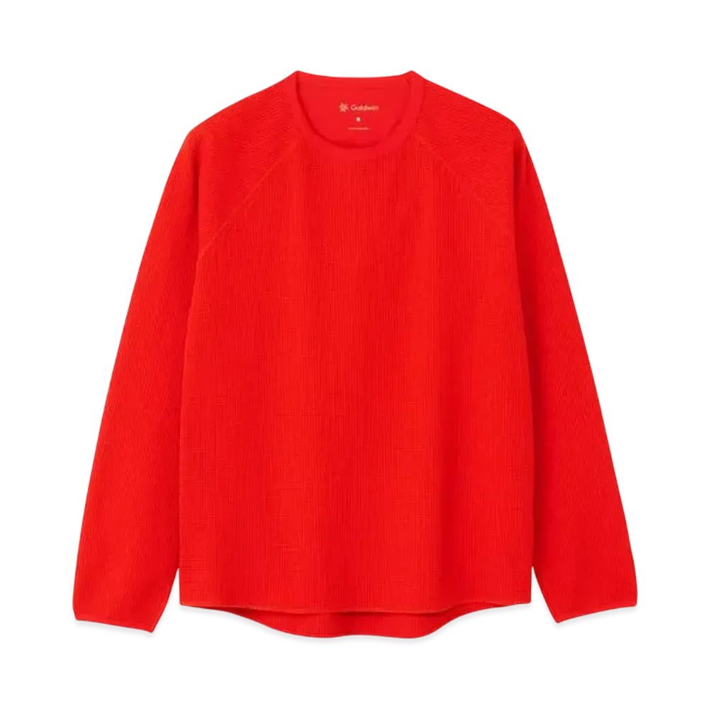 Goldwin Waffle Light Long Sleeve T-shirt (Unisex) "Lava Red"