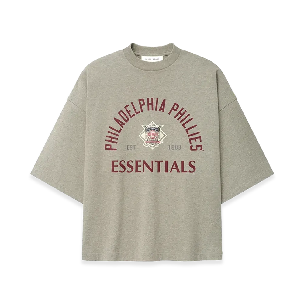 FEAR OF GOD ESSENTIALS Phillies National League Merch Tee "Seal Heather"