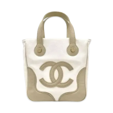 CHANEL Marshmallow Coco Mark Hand Bag "Ivory"