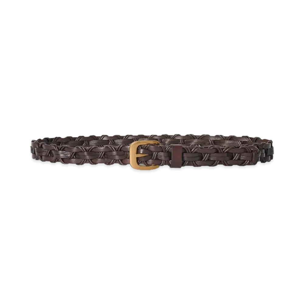 The Row Women's Leather Cord Belt "Dark Brown"