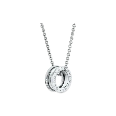 BVLGARI B.Zero1 Necklace 18K Demi Pave Diamond "White Gold"