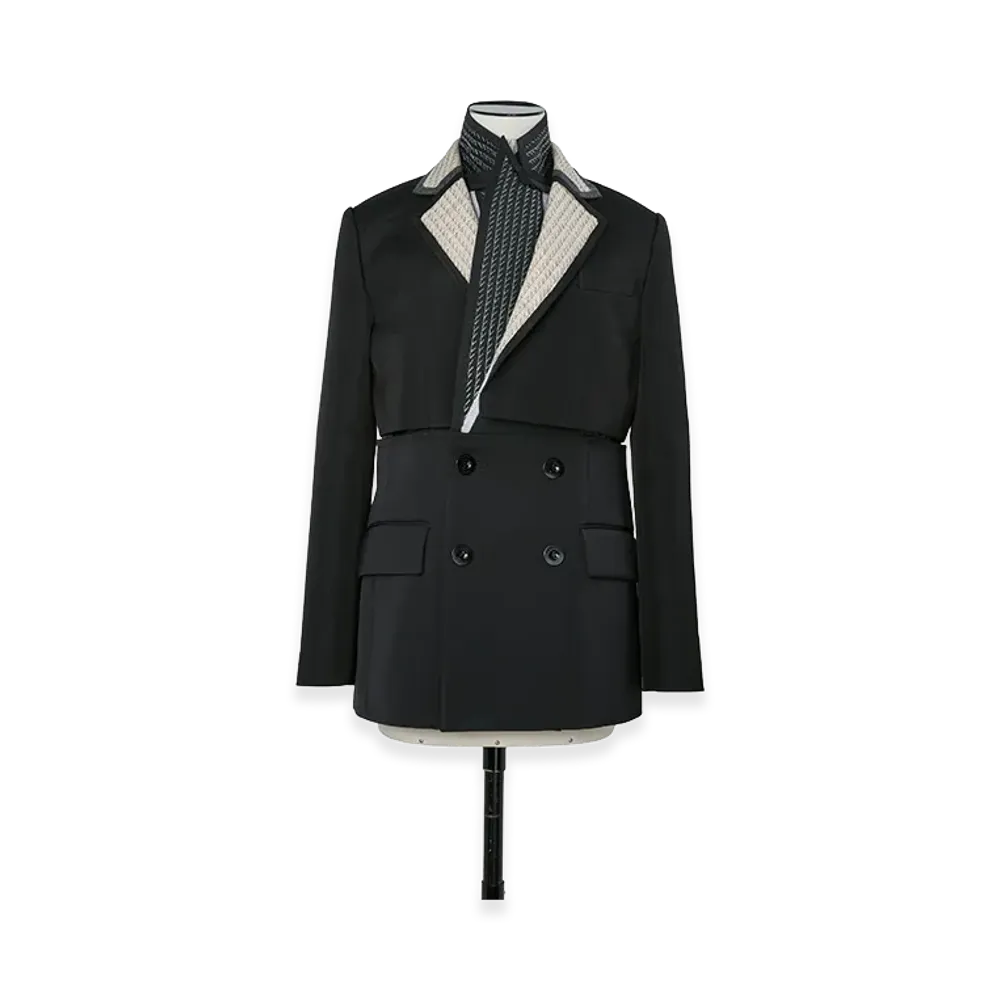 sacai Women's Double-Faced Silk Cotton x Doeskin Jacket "Black"