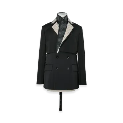 sacai Women's Double-Faced Silk Cotton x Doeskin Jacket "Black"